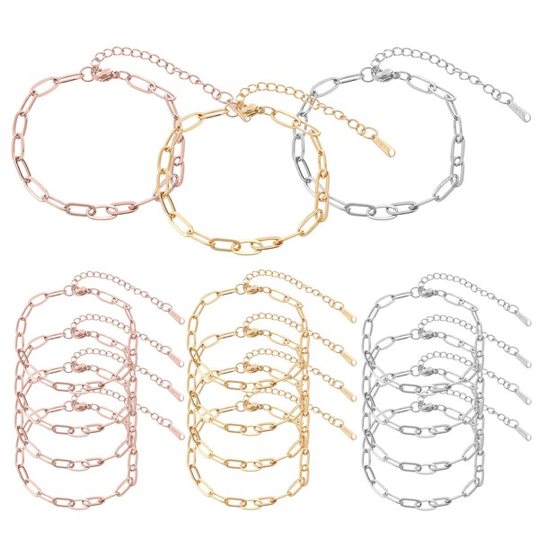 15 Pcs Necklace Chains for Jewellery Making 18K Gold Plated