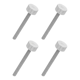 sourcing map 4 PCS M4 x 40mm Flat Knurled Head Thumb Screws,304 Stainless Steel Fully Threaded Thumbscrew Bolts Fasteners for Home Appliances Lighting Electronic Equipment and Industry