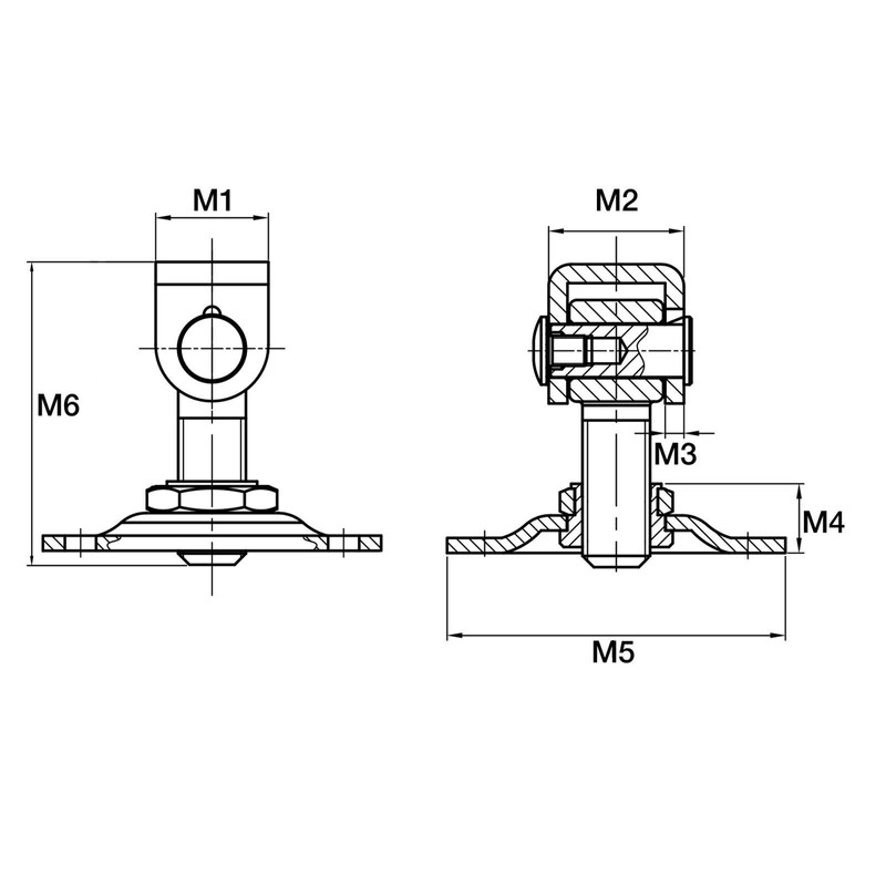 SO-TOOLS® Gate Hinge with Plate 100 x 100 mm M20
