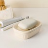 Umlaca Ceramic Soap Dish Double Soap Holder with Self-Drainage for