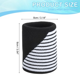PATIKIL Sports Wristband Sweatbands for Men and Women, 2 Pcs Breathable Tennis Wrist Bands Absorbent Sweat Band for Basketball Football Running Gym, Black/White