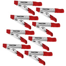 DEKTON DT60652 8 Pack Clamps 2", Silver/red, 20mm jaw Spread