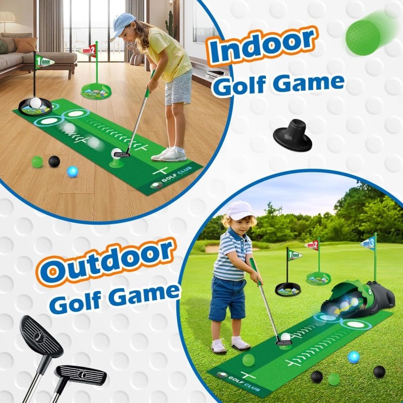 TERRAMUS Kids Toy Golf Club Set - Automatic Ball Returner,