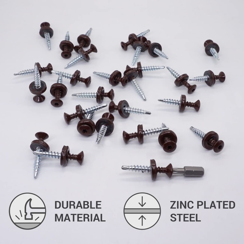 (Pack of 30) Metal Roofing Screws Torx 3/16" x 1-3/8"