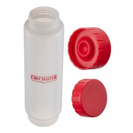 Chef Master 6-Pack Fill & Flip Squeeze Bottle Refillable 20 Oz. Plastic Squeeze Bottle, Suitable for All Kinds of Sauces, Condiments, Batter & Dressing for Restaurants, Diners & Food Trucks - 90291