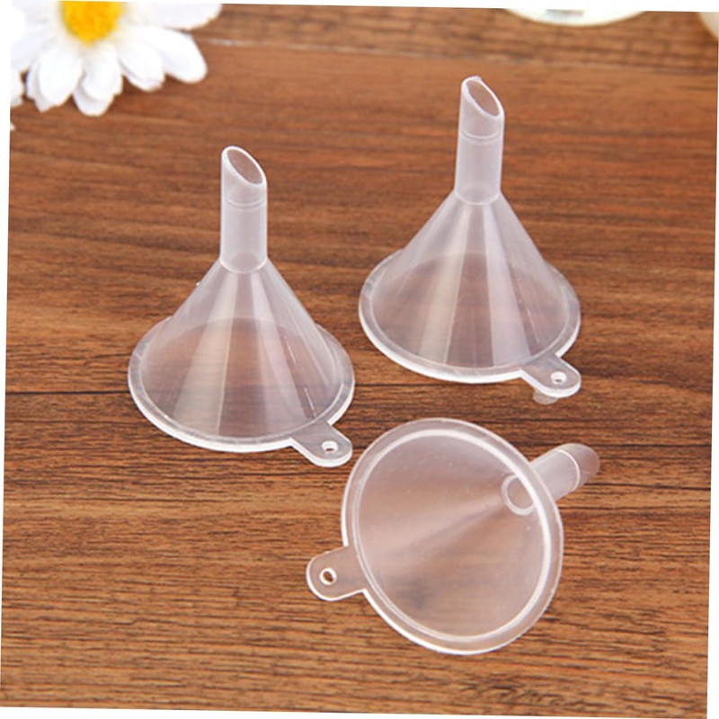Ciieeo 5 Pcs Transparent Plastic Funnels Multi Purpose Small Funnels