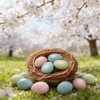 24pcs Speckled Easter Eggs, Vase Bowl Filler Ornaments Pastel Plastic