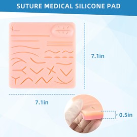 Spectabilis Suture Practice Pad Three-Layer Silicone Skin Kit, Upgraded 26 pre-Cut Wounds, Includes Large Silicone Lip Suture Pads for Medical Students Training
