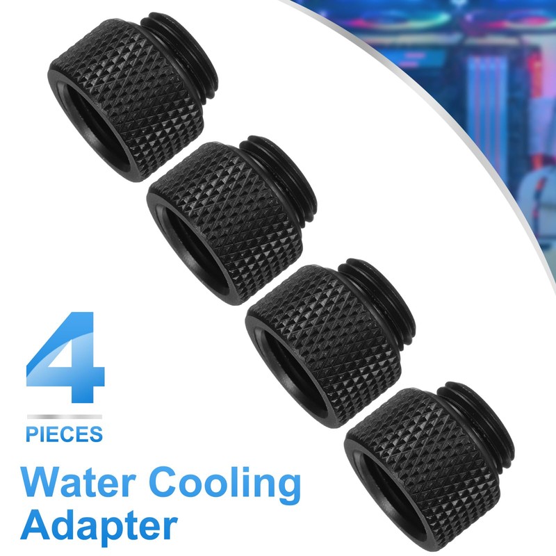sourcing map 4pcs Water Cooling Adapter G1/4" Thread Male to