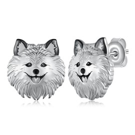Pomeranian Earrings 925 Sterling Silver Dog Earrings Puppy Earring Animal Earrings Jewelry Gift for Women