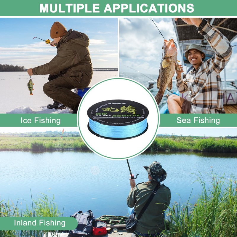 M METERXITY Braided Fishing Line, 109 Yards 0.32mm Dia Abrasion