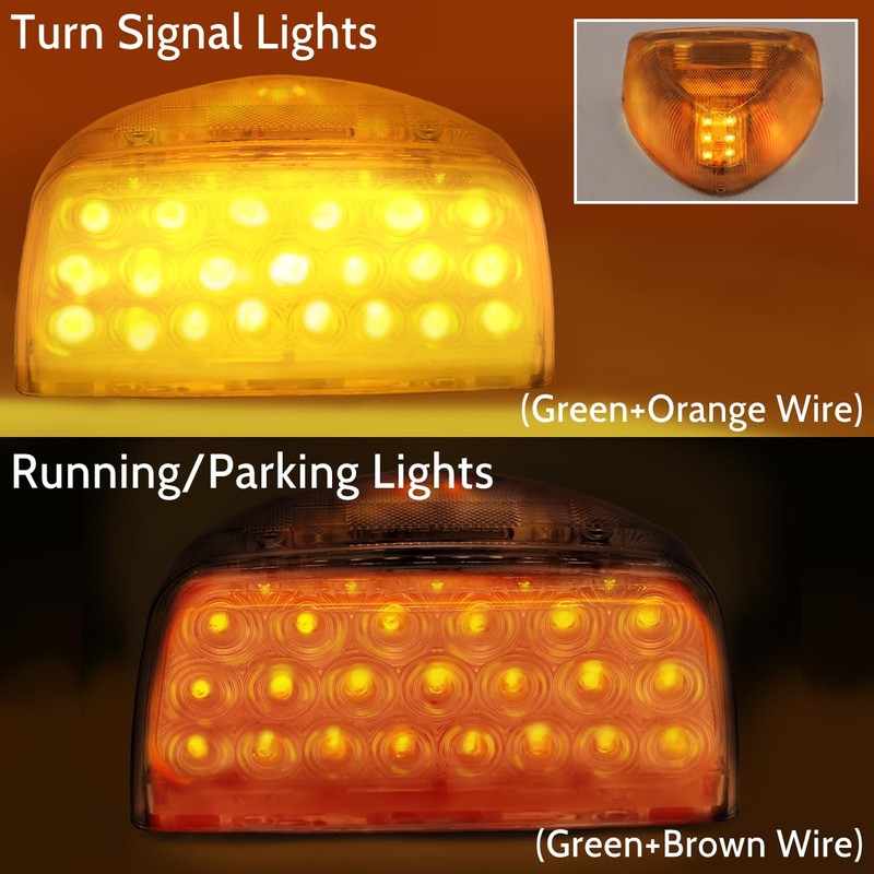 LEAVAN LED Clear Triangle Turn Signal Fit for Peterbilt 379