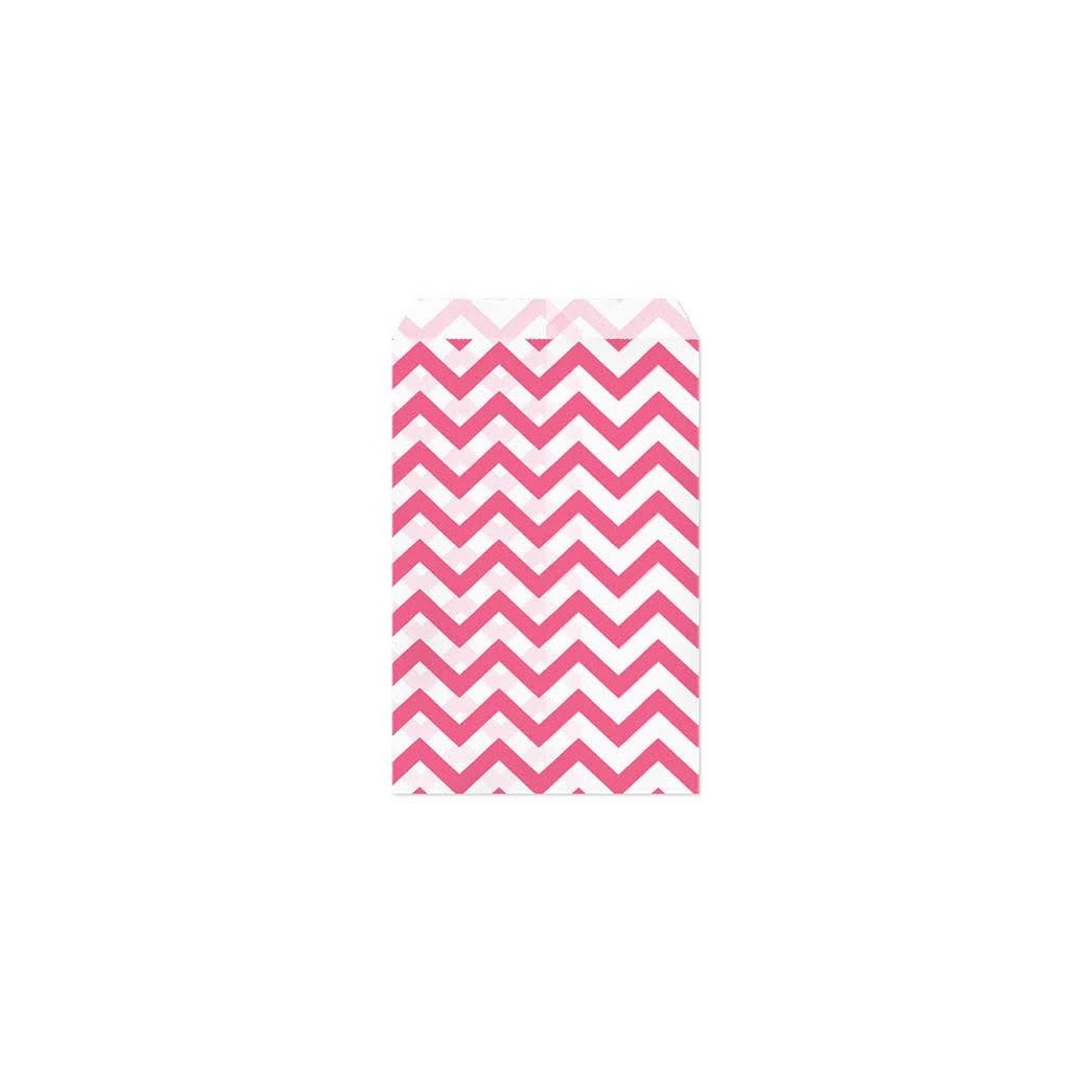 100 Pc 8 1/2 X 11 Inch Pink Chevron Paper Bags by My Craft Supplies