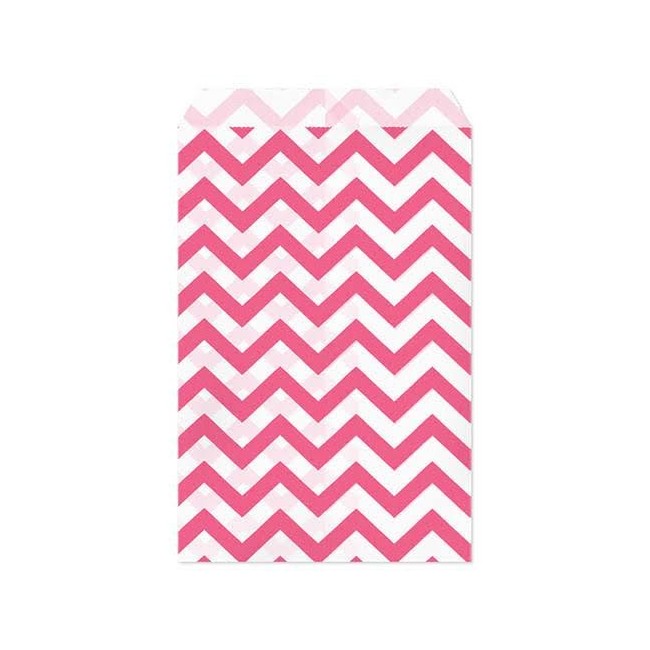 100 Pc 8 1/2 X 11 Inch Pink Chevron Paper Bags by My Craft Supplies