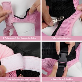 FEimaX Dog Carrier Backpack for Small Medium Cat Puppy, Breathable Legs Out Travel Pet Backpack Easy-Fit for Hiking Traveling Pet Front Adjustable Four Legged Bag