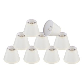 Aspen Creative 32065-9 Small Hardback Empire Shape Chandelier Set (9 Pack), Transitional Design in Off White, 5" Bottom Width (3" x 5" x 4") Clip ON LAMP Shade