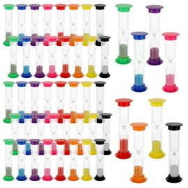 WOPPLXY 48 Pcs 2 Minute Sand Timer, Colorful Hourglass Sand Clock, Plastic Hourglass Timer, Plastic Small Sand Watch Hour for Classroom Learning