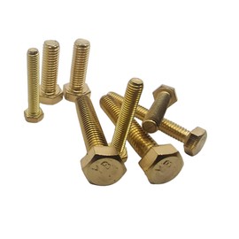 M6 x 30mm Solid Brass Bolts Fully Threaded DIN933 (pack of 10)
