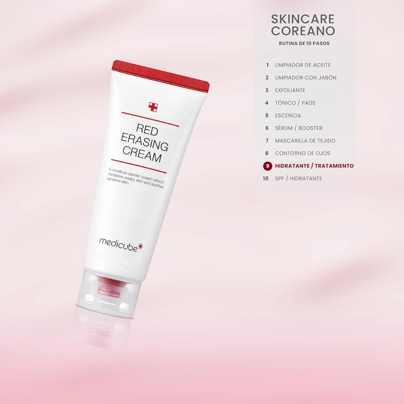 MEDICUBE Red Erasing Cream 2.0, Crema Facial Coreana con Niacinamida,