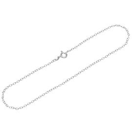 NKlaus Women's Necklace 1.8 mm Wide Round Anchor Chain 925 Silver Chain, 26 cm, Sterling Silver, No gemstone