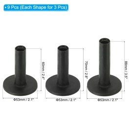 PATIKIL Rubber Golf Tees 9pcs Mixed Size Golf Practice Tees Training Driving Range Tees Stable Golf Ball Holder for Outdoor Indoor Hitting Mat Black