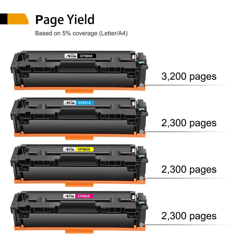 Compatible with HP CF500X Color Toner Cartridge for HP 202X
