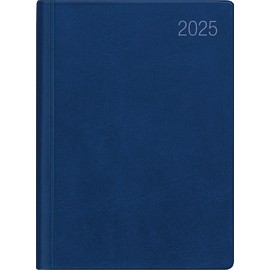 Zettler - Pocket Calendar 2025 Blue, 10.2 x 14.2 cm, Pocket Planner with 400 Pages in Flexible Plastic Cover, 7 Days on 6 Pages, Daily and Week Counting and International Calendar