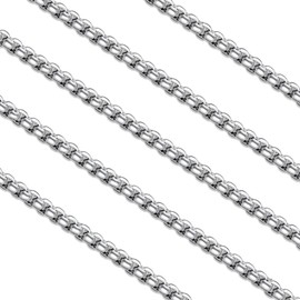 FaithHeart Box Chain Necklace Stainless Steel Slim Twisted Link Neck Chains Male Punk Jewelry Long Necklaces 30 Inch
