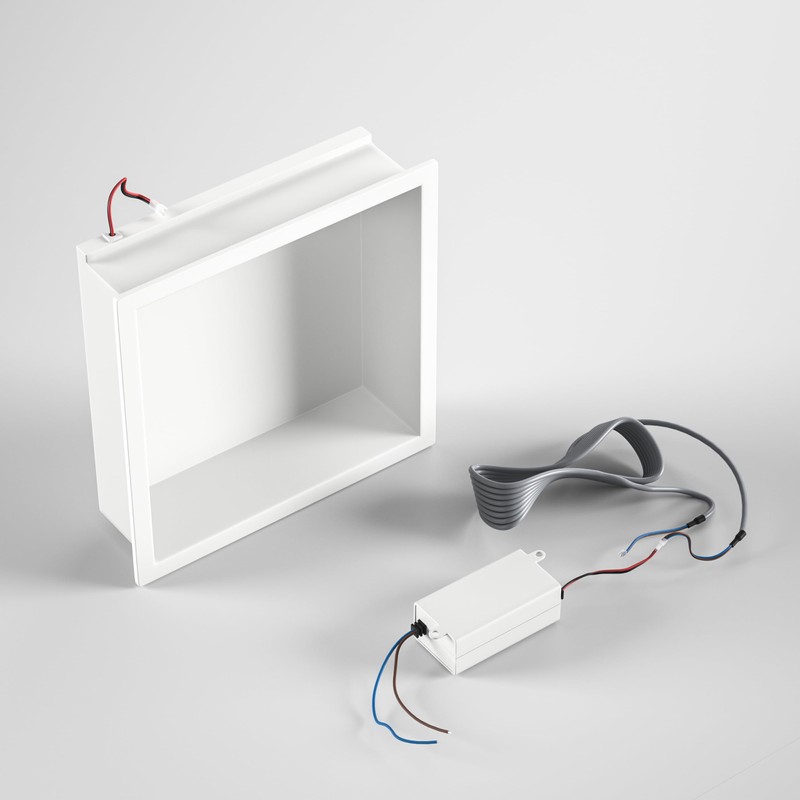 Bernkot Stainless Steel Led Shower Niche 12" X 12" White