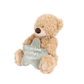 Cheeky Plush Teddy Bear 20cm – Hilarious Valentine's or B'day Gift! Soft Cuddly Bear Holding Heart or Star with Rude Sassy Message – Funny Gift for Boyfriend Girlfriend or Bestie (Poke the Bear)