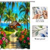 Beach Ocean Palm Tree Shower Curtain Seaside Grass House Floral