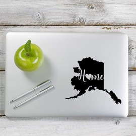 Yoonek Graphics My Home is Alaska AK US American State Decal Sticker for Car Window, Laptop and More. # 1322 (4" x 4.7", Black)