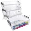 YOIYINI 4Pcs Clear Pen Holder Boxes,Marker Organizer for Desk,Extra Large