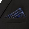 S&W SHLAX&WING Suit Men's Pocket Square Blue Navy Paisley Handkerchief