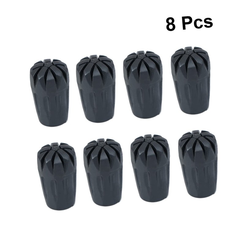 Kisangel 8pcs Trekking Cane Tips Rubber Protectors for Hiking Poles