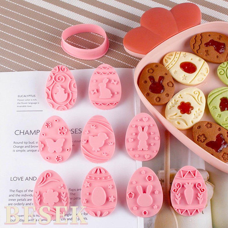 BESEK Easter Cookie Cutter Set: 10 Pcs Cookie Cutters for