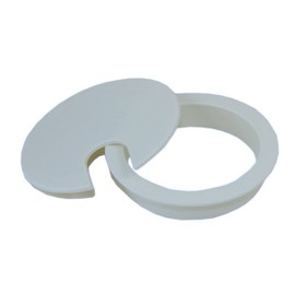 MyCableMart 3"" Cut-Hole Size White Round Wire Management Grommet with Removable Lid