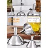 Kitchen 3 Pcs Stainless Steel Kitchen Funnel Set w 2
