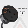Office Desk Mount 60mm Grommet with UK Mains Power and