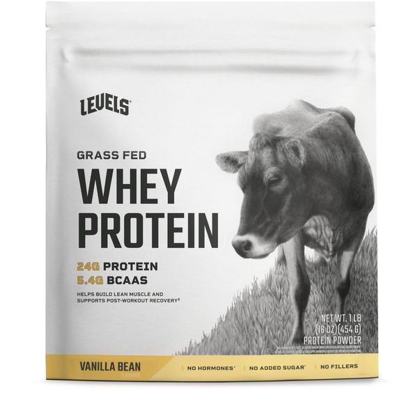 Levels Grass Fed 100% Whey Protein, No Hormones, Vanilla Bean,