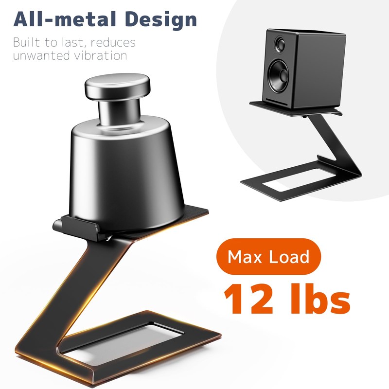 PUTORSEN Desk Speaker Stands,Desktop Speaker Stands for Most Small &