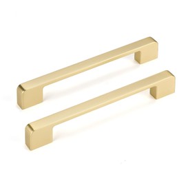 Lepatape 10 Pack 6-1/4 inch Brushed Gold Cabinet Pulls Brushed Brass Cabinet Pulls - Gold Cabinet Pulls Gold Cabinet Handles Champagne Gold Cabinet Pulls MO9901GD160