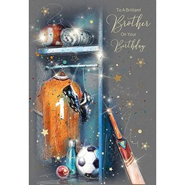 Cherry Orchard Brother Sporting Birthday Card from the Grayson Range complete with Gold Envelope and Gold Foil Detailing …