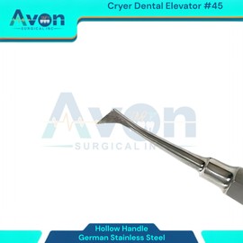 Dental Root Tooth Extraction Elevator Pick #45, German Stainless Steel Hollow Handle Oral Dental Elevator Tool (1 Piece)