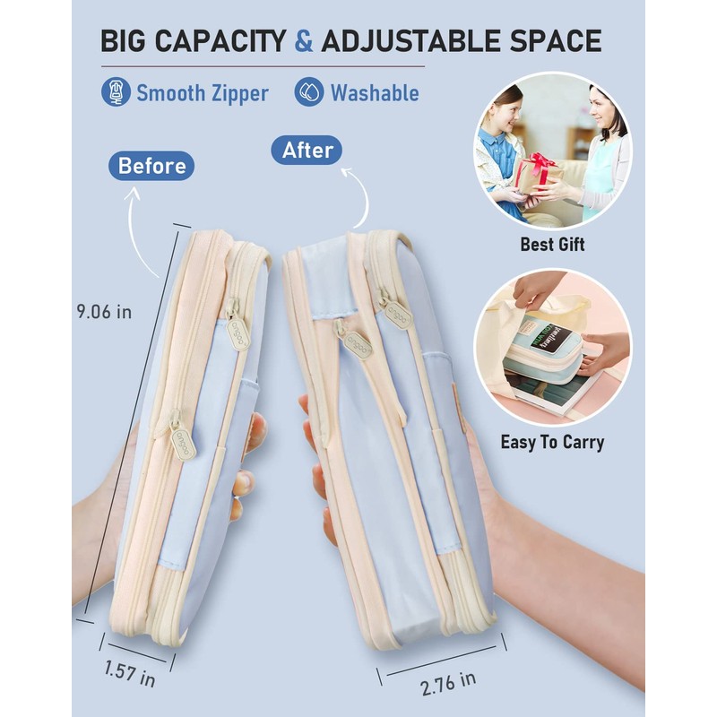 Nicpro 45PCS Aesthetic School Supplies with Big Capacity Pen Case,