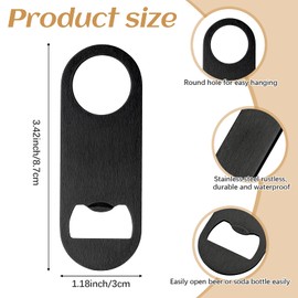 ZCYSRLQIN 24 Pcs Flat Bottle Opener 3.5 x 1.18 inches Black Stainless Steel Beer bottle Openers Heavy Duty Bar Blade Solid Bottle Cap Opener Funny Bartender Bottle Opener for Restaurant Party Supplies