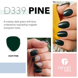 Revel Nail Dip Powder - Green Powder Dip Nail Polish, Chip Resistant Dip Nail Powder with Vitamin E and Calcium, DIY Manicure, Pine