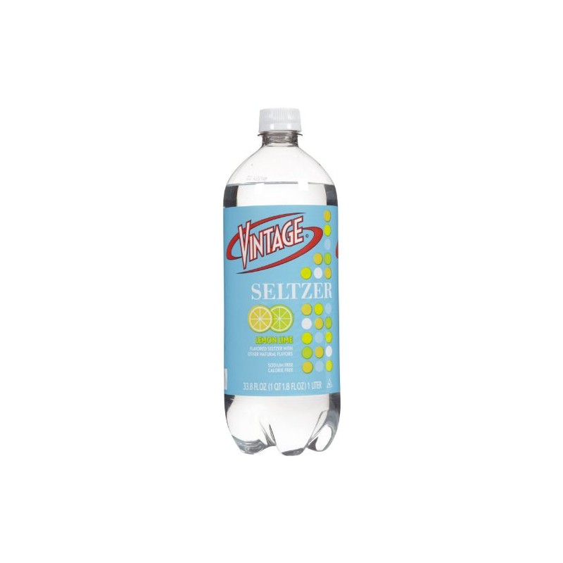 Vintage Seltzer Water - Lemon Lime - 33.8 Oz (Pack