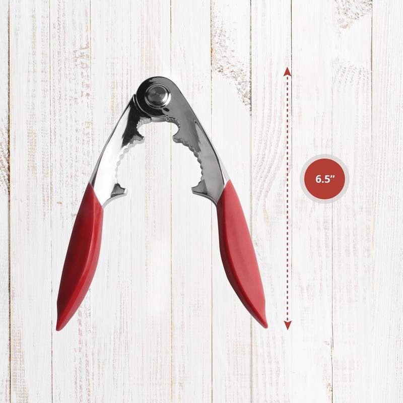Maine Man Spring-Action Lobster Cracker, Chrome-Plated Zinc Alloy and Silicone