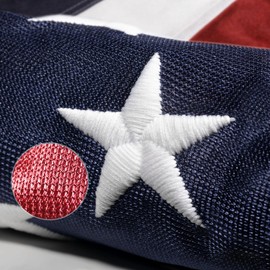 Knit Polyester American Flag 5x8 FT Outdoor Heavy Duty TearProof Series, Luxury American Flags 5x8 for Outside, USA US Flag with Wind Tunnel and Glow Effect, Embroidered Stars, Brass Grommets